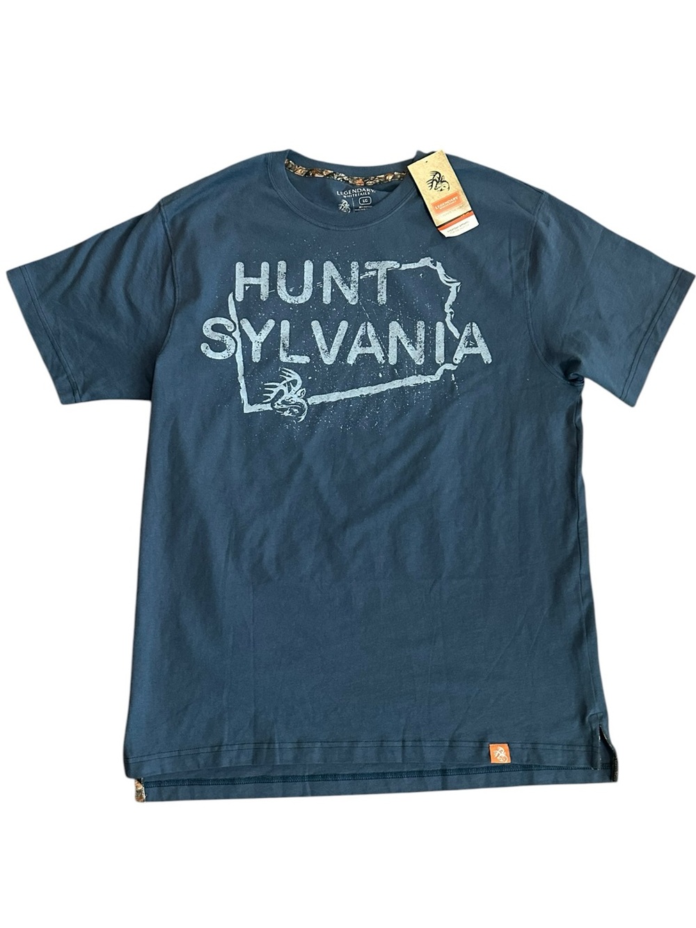 Legendary Whitetails “HUNTSYLVANIA” Homegrown Tee slate blue Pennsylvania L -NWT